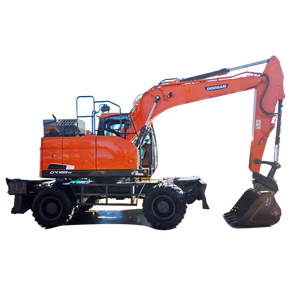 Excavatrice sur pneus d'occasion Doosan DX165W DX165 de 16 tonnes avec moteur Heli, pompe, PLC, roulement et godet de terrassement - Product Image 1
