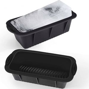Moule à glaçons rectangulaire grand format réutilisable, bac à glaçons transparent - Product Image 1