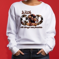 Avec Dieu, toutes les choses sont possibles God's Girl DTF Transfer Printing Garment Heat Sticker Applique Ready to Press Livraison gratuite