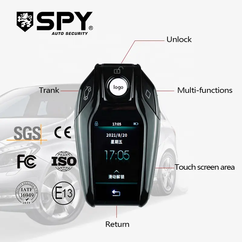 Smart LCD car key Upgrade Keyless USB Chargeable large battery Universal English Remote Key Fob