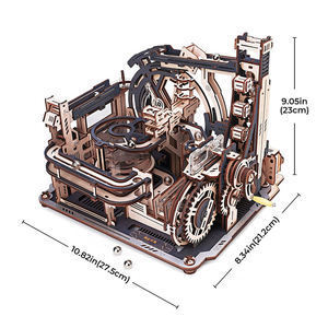 Robotime <span class=keywords><strong>Rokr</strong></span> DIY <span class=keywords><strong>3D</strong></span> Puzzles Assemblage Jouets Modèle Éducatif Kit LGC01 Spaceport Bois Marbre Course - Product Image 1