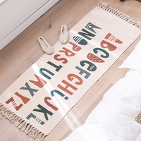 Tapis géométrique simple nordique à pompons, multifonction, lavable en machine, pour salon, chambre, canapé, café, modèle 01