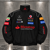 Veste zippée Blesstop Racing pour homme, multi-logo, streetwear, veste de sport automobile