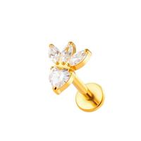 Anting-anting tulang rawan titanium lapis emas ASTM-F136 bentuk bintang dan ikan, anting-anting helix, anting-anting tulang, grosir perhiasan tindik tubuh, labret