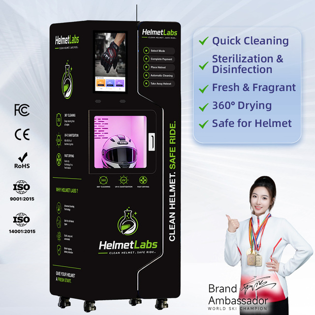Waterless Smart Cleaning Disinfection Vending Machine Combine UVC Ozone Sterilization for Helmets Shoes Gloves Personal Gear