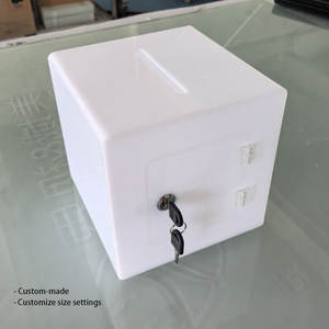 Abschließbare Moderne Umweltfreundliche Transparente Acryl-Box - Vorschlagsbox Hochzeitskarten-Box Wunschbrunnen mit Klappdeckel - Product Image 5