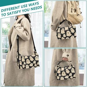 Sac à déjeuner personnalisé avec imprimé fantôme de dessin animé, avec bandoulière réglable, sac isotherme portable de haute qualité pour pique-nique - Product Image 5