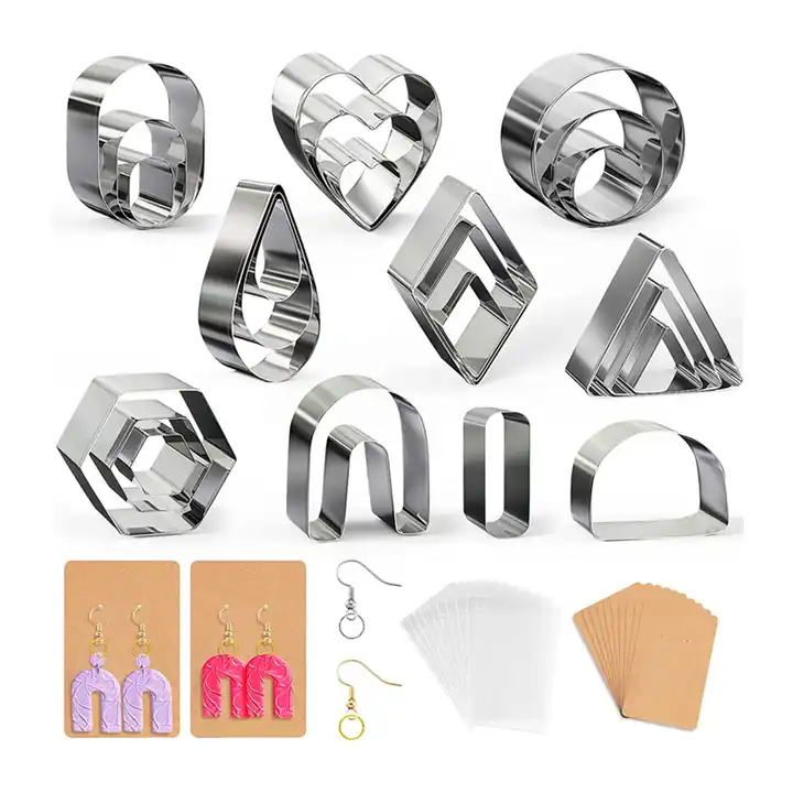 24pcs DIY Clay Earring Cutters Set for Polymer Clay Jewelry Making Plastic  US