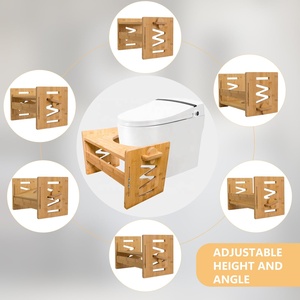 Taburete <span class=keywords><strong>de</strong></span> bambú para inodoro, taburete para caca <span class=keywords><strong>de</strong></span> baño para adultos, taburete <span class=keywords><strong>de</strong></span> madera ajustable en varios ángulos y alturas - Product Image 5
