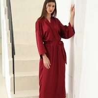 Robes Kimono longues sexy, peignoirs, chemise de nuit, robes de mariage en satin grande taille 6040