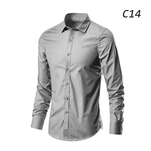 Camisa de manga larga clásica de color sólido de viaje de negocios multicolor transpirable cómoda no fácil de pilling cs259 - Product Image 2