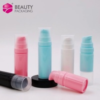 Botol Pengap 10 Ml 15 Ml 5 Ml Kosong Kosmetik Putih Hitam Merah Muda Biru Vakum Botol Dispenser Losion Pengap untuk Serum dengan Pompa