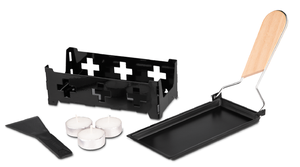 Mini <span class=keywords><strong>Raclette</strong></span> Portátil de Metal con Juego de Herramientas y Mango de Madera, Apto para Lavavajillas, para Fondue de <span class=keywords><strong>Queso</strong></span> y <span class=keywords><strong>Queso</strong></span> a la Parrilla - Product Image 4