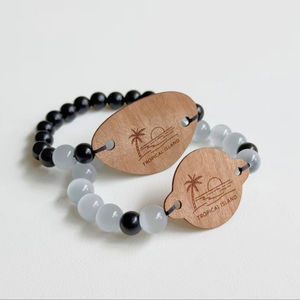 Умная деревянная карта контроля доступа низкочастотный браслет <span class=keywords><strong>RFID</strong></span> с деревянными бусинами из ткани для безопасного доступа - Product Image 1