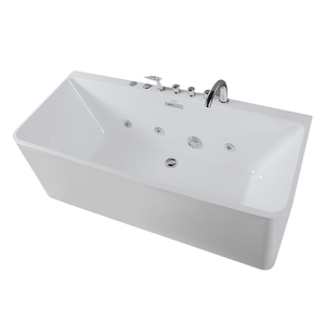 Dos au mur bulle d'air rectangle baignoire baignoire à remous baignoire