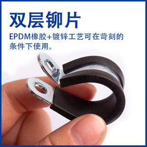 Abrazadera de Manguera Recubierta de Goma Tsinhui, Acero con Acabado de Zinc, Abrazaderas para Tuberías de 6-70 mm - Product Image 2