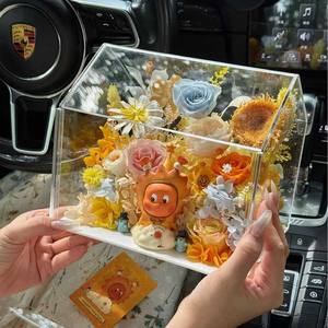 Ornements en acrylique de fleurs <span class=keywords><strong>éternelle</strong></span>s transfrontalières, <span class=keywords><strong>rose</strong></span> étoile de jardin, fleurs séchées, cadeaux de mariage, d'anniversaire, de pleine lune, de remise de diplôme - Product Image 2