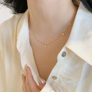 Collar de Cadena Corta con Estrellas Exquisitas de Acero Inoxidable Chapado en Oro de 18K, Resistente al Deslustre, Joyería Diaria de Verano para Chicas - Product Image 5