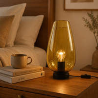 Lampe de table en verre de style moderne nordique pour chambre d'hôtel, éclairage domestique, lampe de table décorative en verre