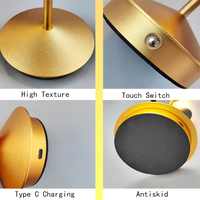 Lampe de table rechargeable en gros d'usine, lampe de table tactile LED pour restaurant, lampe décorative Pina Pro, option de charge sans fil