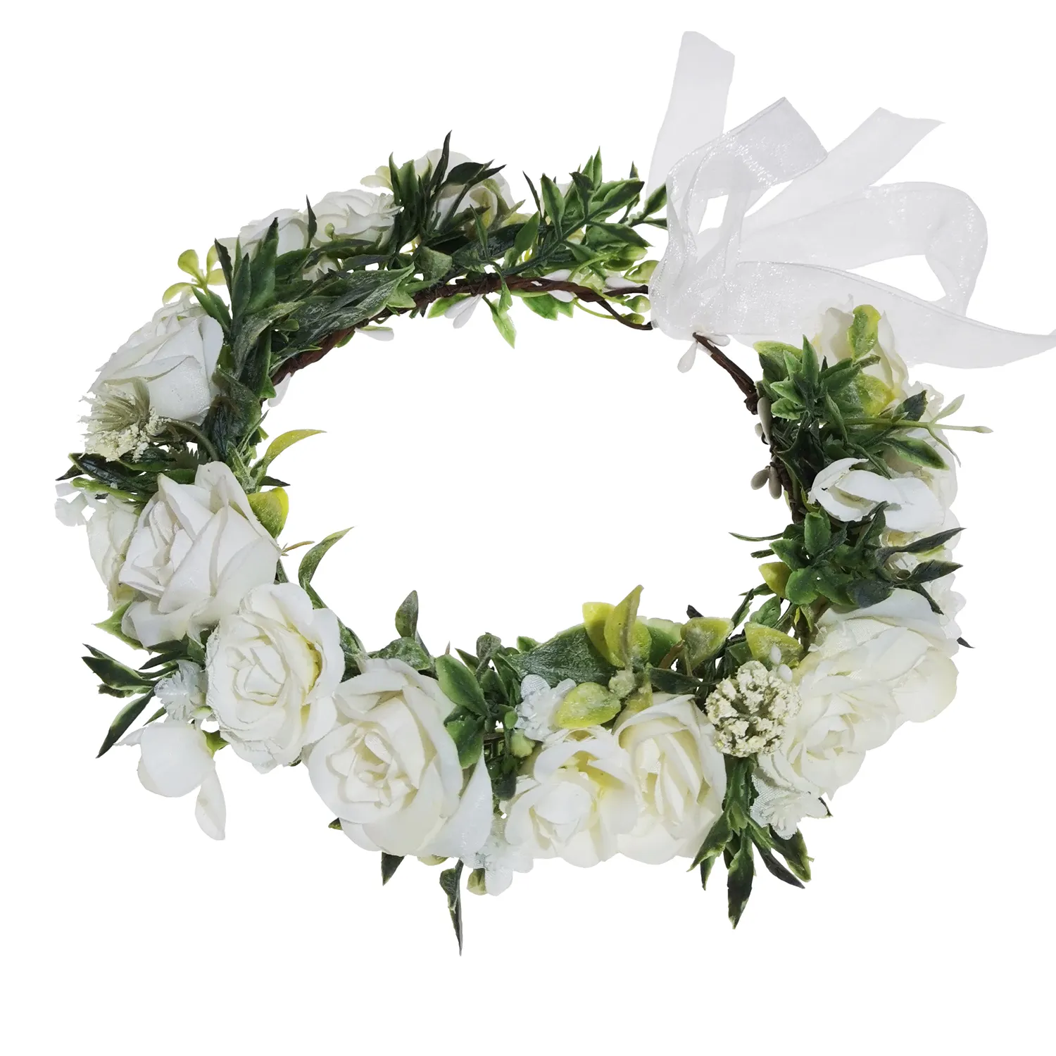 Originale fornitura di fabbrica di seta artificiale floreale cerchietto fiore corona per capelli ghirlanda donne accessori per capelli da sposa