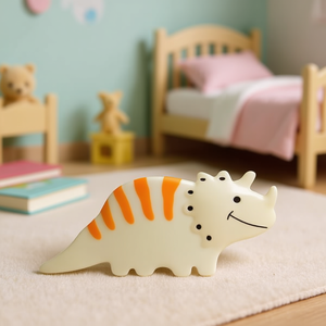 Fermaglio per capelli a forma di artiglio di dinosauro per bambini con strisce arancioni e faccia sorridente 6 cm - Product Image 2