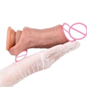 5.23 Inch Hollow <b>Dildo</b> Silicone Soft Male Enlarge Penis Sleeve Realistic Cock Extender Adult Men Penis Condom Couples Sex Toy - Product Image 5