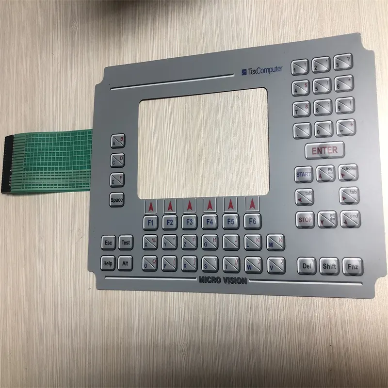 Fabricante personalizado f200 material polidome interruptor de membrana teclado com 3m467 adesivo para texcomputador
