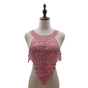Collari in pizzo staccabili da donna tessuto in pizzo ricamato Royal Blue French Neck L09 - Product Image 3