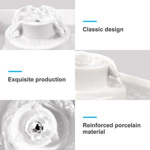 <span class=keywords><strong>Fontaine</strong></span> à eau pour chat en céramique sans fil 2,1 L, fonctionnant sur batterie rechargeable, bol à boire pour animaux de compagnie en porcelaine avec pompe filtrante automatique - Product Image 6