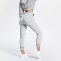 Pantalon de jogging en molleton noir pour femme, taille haute élastique, avec lacets plats, confortable, respirant et à séchage rapide – Vente en gros personnalisée
