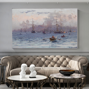 Pintura al Óleo Hecha a Mano sobre Lienzo, Arte Abstracto Impresionista de Paisaje Marino, Cuadros Decorativos - Product Image 6
