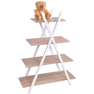 <span class=keywords><strong>X</strong></span>자형 나무 4단 책장 사다리 선반 수납용 - Product Image 3