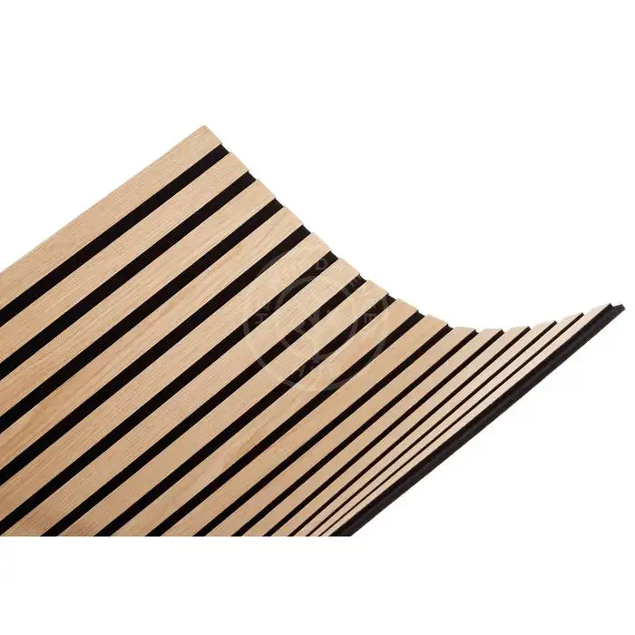 Modern office furniture wooden ceiling real slat flexible acoustic wood wall panels