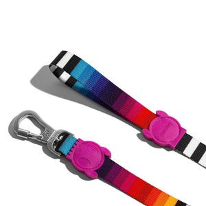 Laisse Prisma colorée à rayures avec clip tortue rose pour animaux de compagnie - Product Image 1