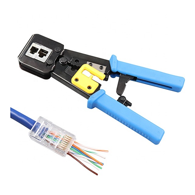 Professional Steel PVC Pass-Through Network Repair Tool Kit RJ45 Impact Punch Network Crimping Scrimper Tools OEM/ODM Supported
