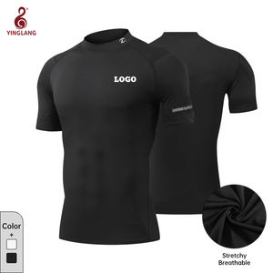 Maglietta a Compressione ad Asciugatura Rapida 190 GSM, Vestibilità Slim, OEM, Leggings Sportivi ad Asciugatura Veloce per Allenamento - Product Image 1