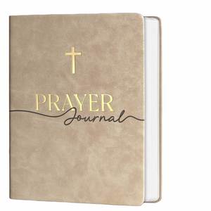 Custom Lined Gratitude <b>Journal</b> Leather Prayer Hardcover Notebook A5 Size Thread Sewing Bound 80 Sheets Manufacturer - Product Image 1