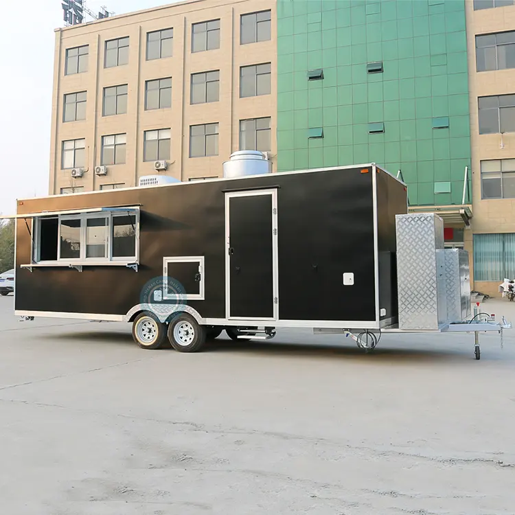 Camion per cibo da 23 piedi camion di cibo completamente attrezzato con cucina completa kebab degli Stati Uniti carrello per barbecue