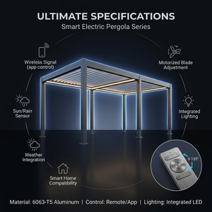 <span class=keywords><strong>Serre</strong></span> <span class=keywords><strong>de</strong></span> <span class=keywords><strong>jardin</strong></span> moderne en métal conçue par des professionnels avec fonction jacuzzi et pergola - Product Image 6