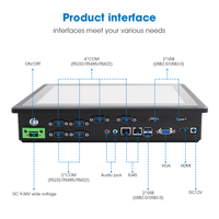 Pc industrial sin ventilador impermeable Ip65 7 pulgadas 2xRJ45 sin ventilador 24V Pc de panel táctil industrial integrado