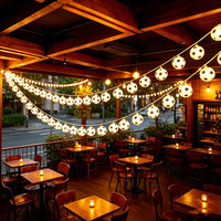 Guirlande lumineuse LED 2026 en forme de ballon de football, à énergie solaire, effet cascade, pour extérieur, jardin, lumières décoratives colorées, bar 220V