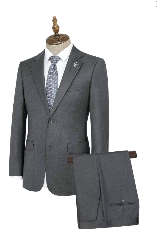 (machine washable) gray [70% wool]-suit