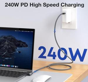 240W 4K Video USB C Cáp màn hình, góc bên phải USB C sét Cáp 20gbps dữ liệu cho usb4 - Product Image 4