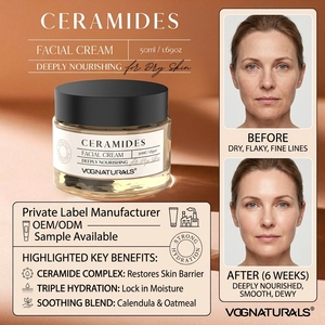 Crème Visage <span class=keywords><strong>Anti</strong></span>-Âge OEM ODM au Céramide et Peptides, Hydratant Apaisant et Raffermissant <span class=keywords><strong>Anti</strong></span>-Rides <span class=keywords><strong>pour</strong></span> Tous Types de <span class=keywords><strong>Peau</strong></span> - Product Image 1