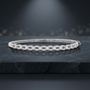 Vintage Round Diamond Twisted <b>Wire</b> <b>Sterling</b> <b>Silver</b> Bangle for Gift or Party Occasions - Product Image 2
