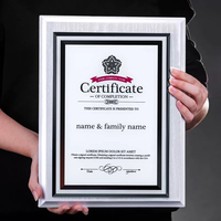 Marque d'entreprise unique Certificat autorisé Plaque de trophée annuel d'affaires de cristal en bois blanc personnalisée