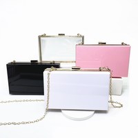 Tas Selempang Transparan Akrilik untuk Pesta, Clutch, Tas Tangan Malam untuk Wanita