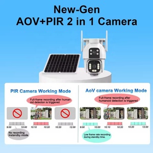 Cámara Solar Inalámbrica 4G ESOE de 8W, Doble Lente, Reconocimiento de IA, Detección de Movimiento, Visión Nocturna a Todo Color, Detección de Movimiento AOV - Product Image 5