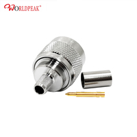 Connecteur mâle N pour câble LMR240 50 ohms plaqué or, type à sertir, terminaison RF pour alimentation d'antenne
